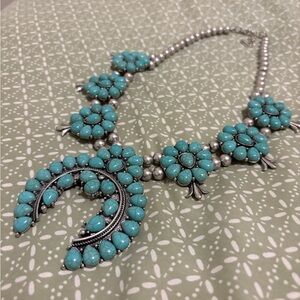 Faux Turquoise Squash Blossom